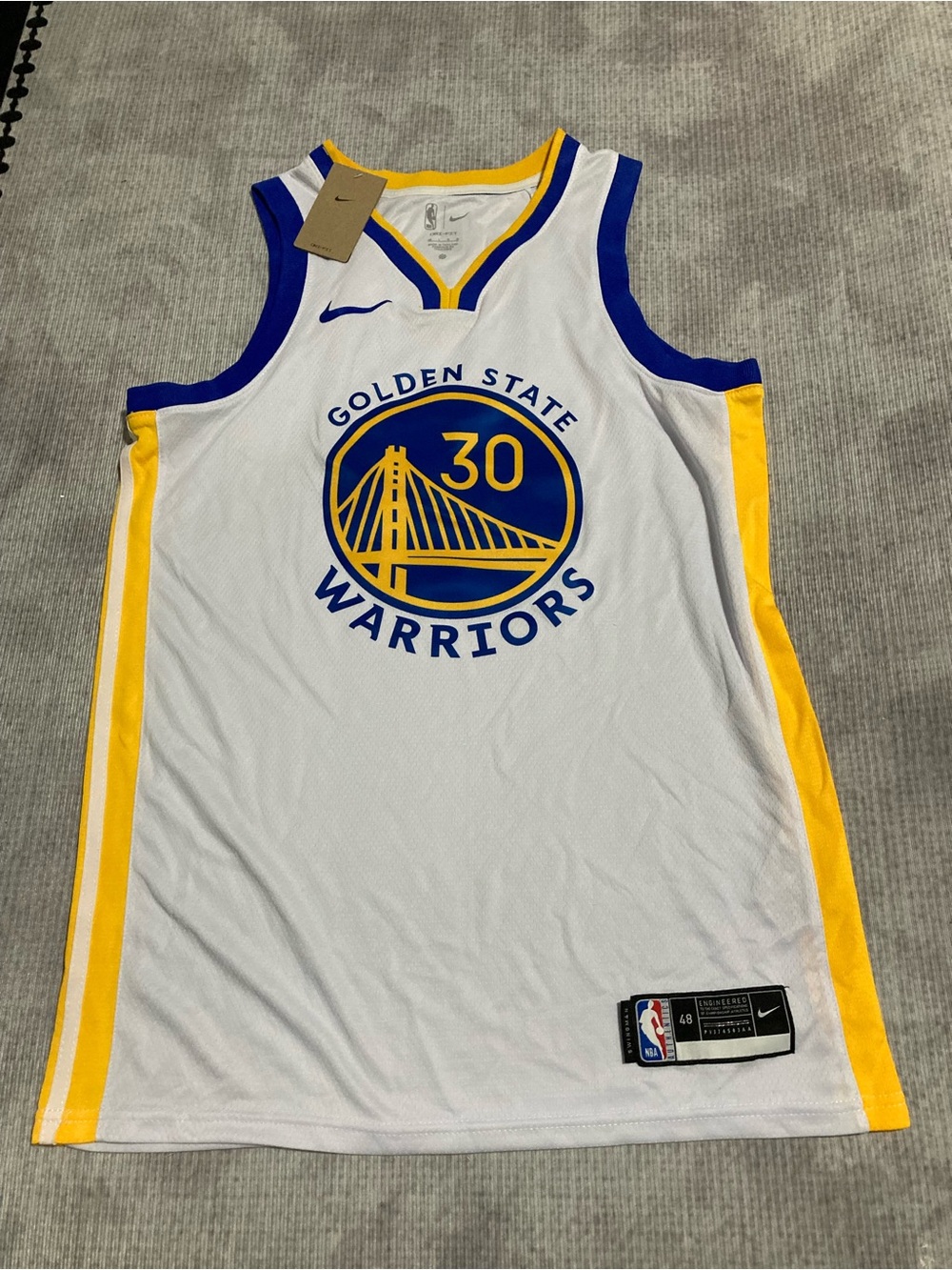 Nike Golden State Warriors White Blue & Yellow #30 Jersey
